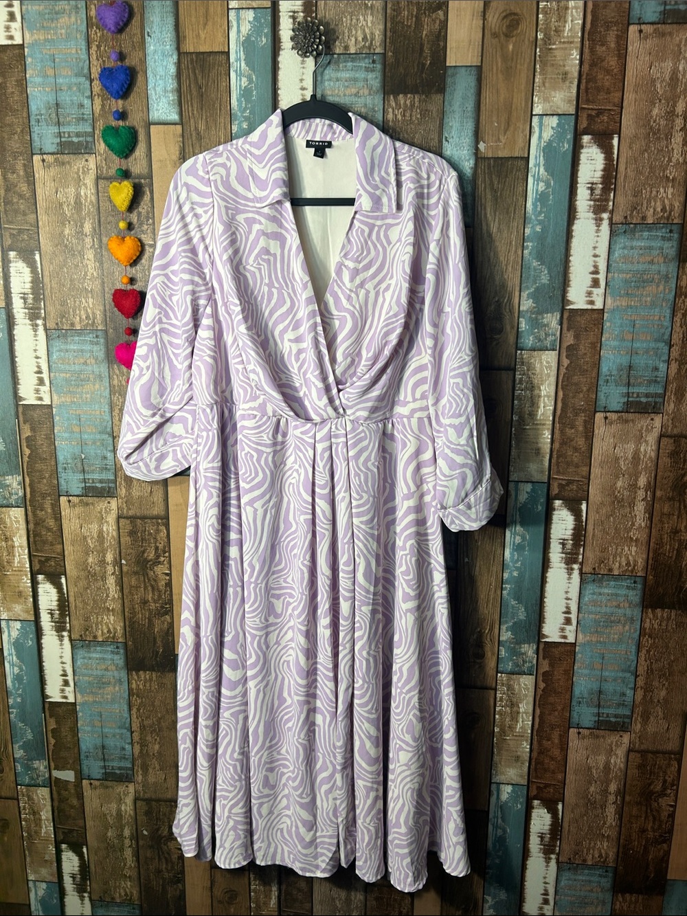 torrid Lavender and White Swirl Midi Dress